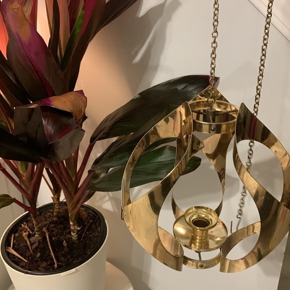 Vtg Mid Century Modern Mascot Hanging Chain Candle Holder Light Fixture 1960s - Picture 15 of 16